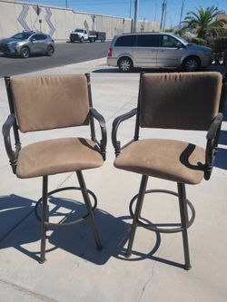 2 Bronze Hightop Bar Stools