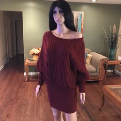 Burgundy Sweater Dress