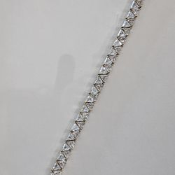 CZ Tennis Bracelet Sterling 7.25"