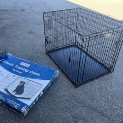 42x28x30in Extra Large Black Metal Double Door Dog Pet Animal Cage Containment Crate! Great for dogs 71-90lbs!