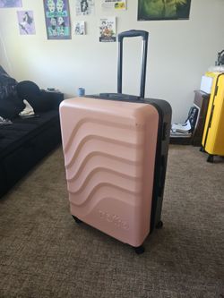 Large Toto Grey and Pink Suitcase