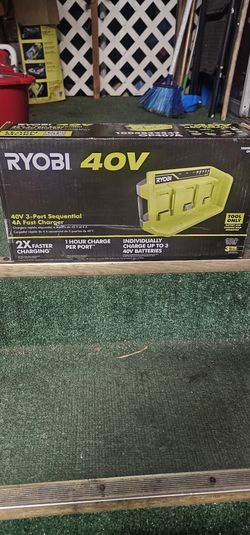 RYOBI 40V-3-PORT SEQUENTIAL 4A FAST CHARGER BRAND NEW