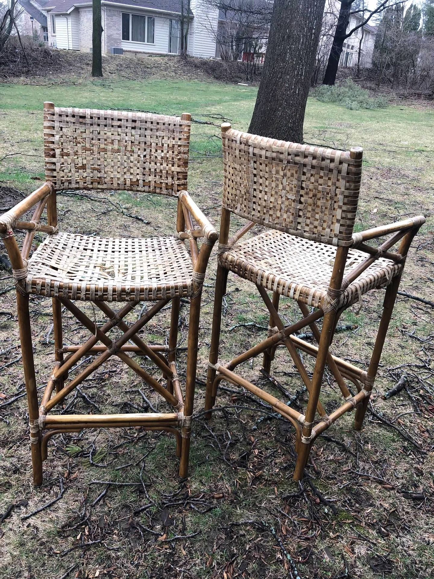 2 Mid Century Modern Bar Stools