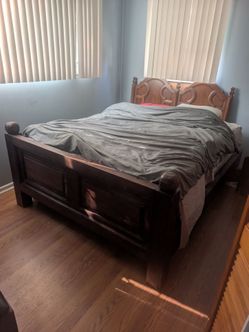 Queen bed. Frame with no headboard