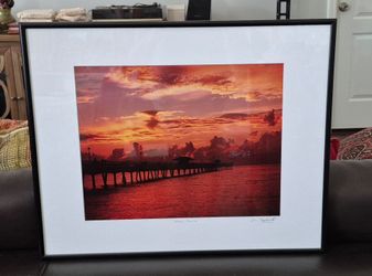 Signed Eric J. Popplewell Framed Photo "Atlantic Sunrise"