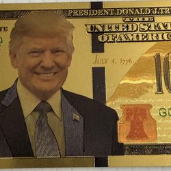 $1000 Donald Trump Novelty 24 Karat Gold Foil Bank Note