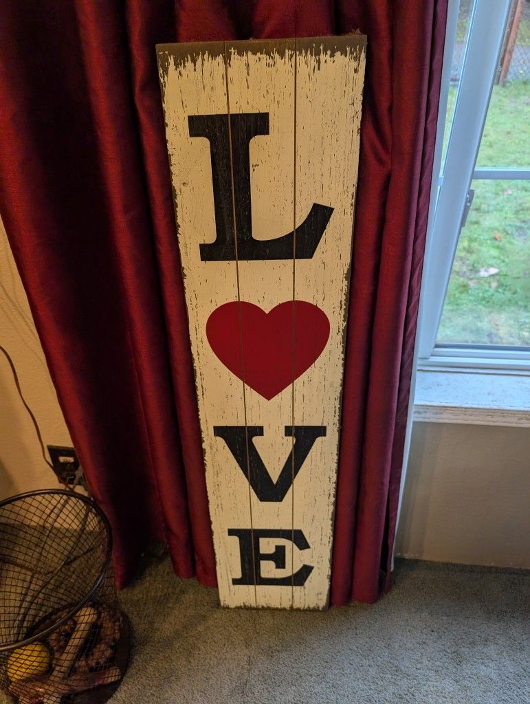Wood Love Sign