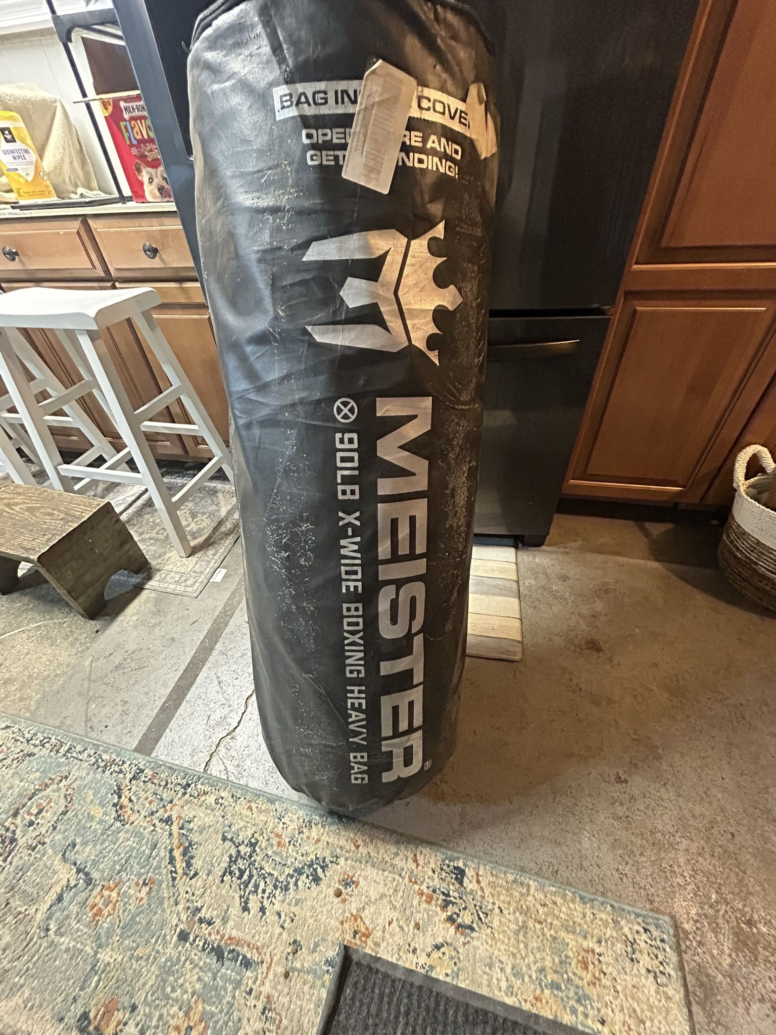 MEISTER 90LB FILLED X WIDE BOXING HEAVY BAG DOUBLE END...