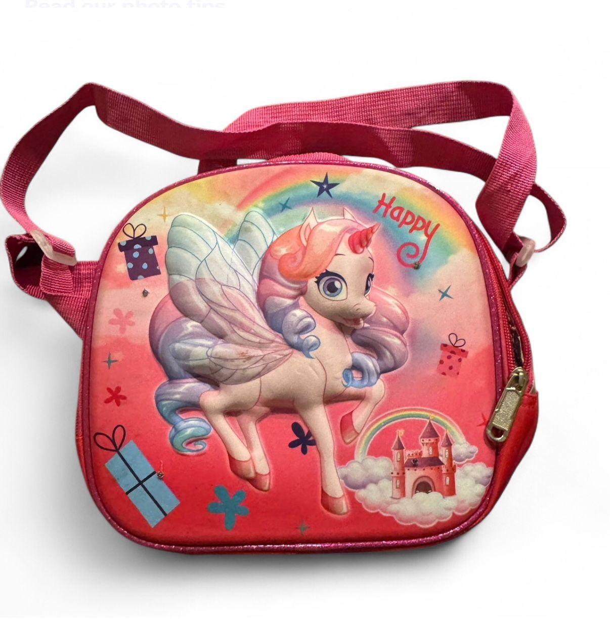 Unicorn LED Light-Up Kids Shoulder Bag – Pink Glitter Rainbow Purse