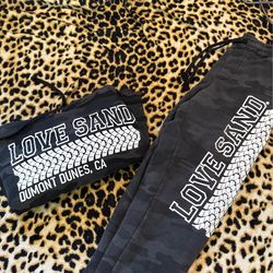 Love Sand Dumont Dunes Dark Camo Hoodie L Sweatpants Set XS