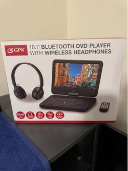 10.1" Bluetooth Portable DVD Player with Wireless Headphones,