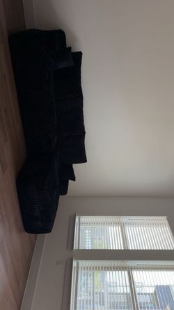 Brand New Black Corduroy Sectional  (couch)