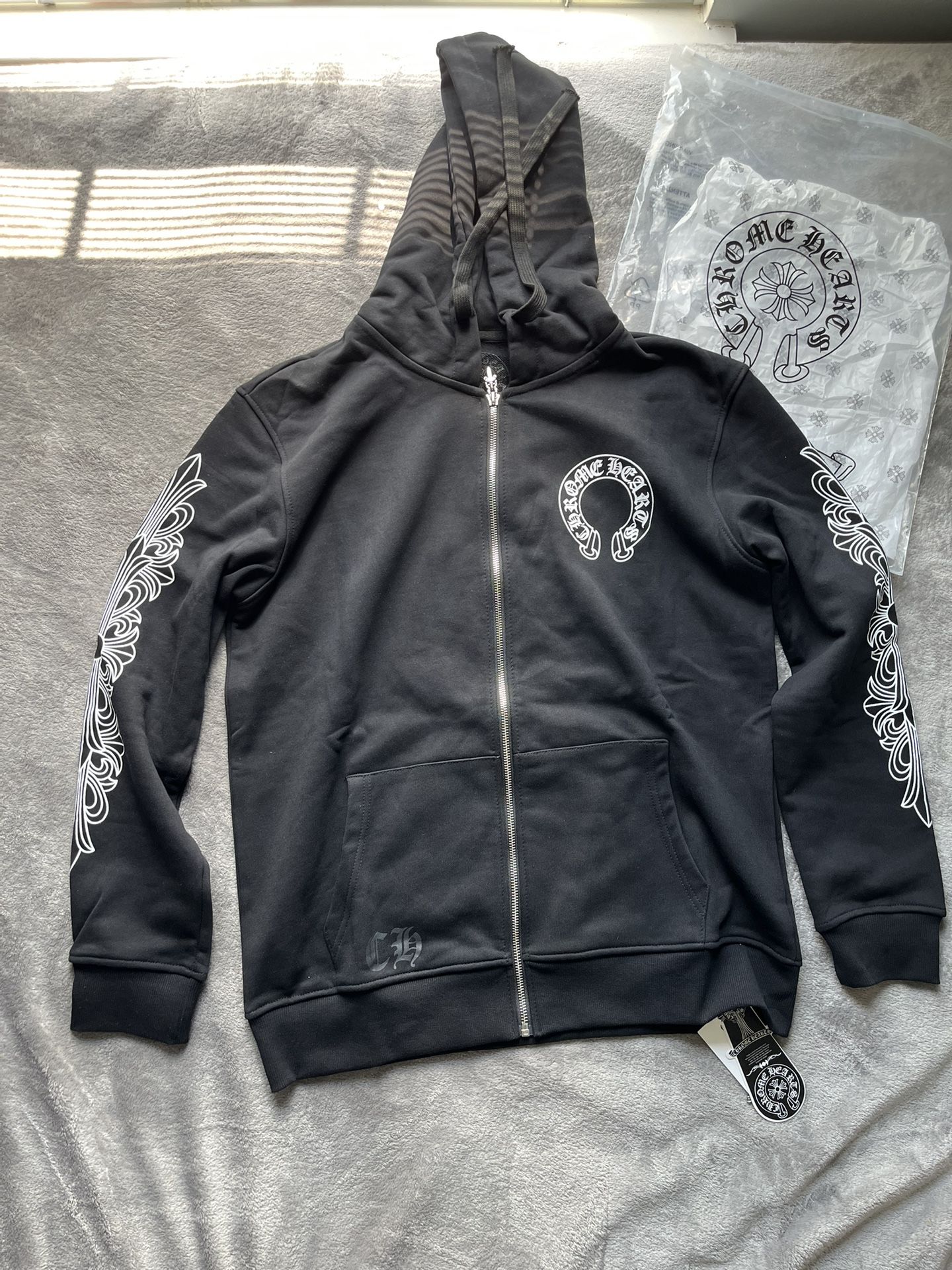 Chrome Hearts Black Zip Up Hoodie 2 Sizes