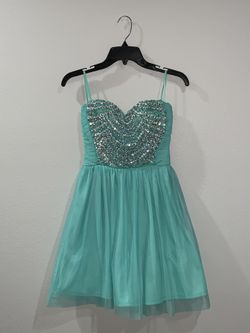 Turquoise Fancy Prom Dress
