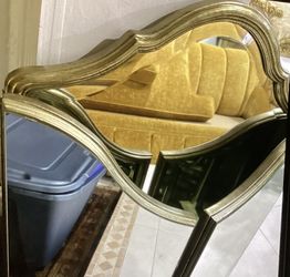 Foldable Mirror Gold Trim In Good Condition Asking $175.