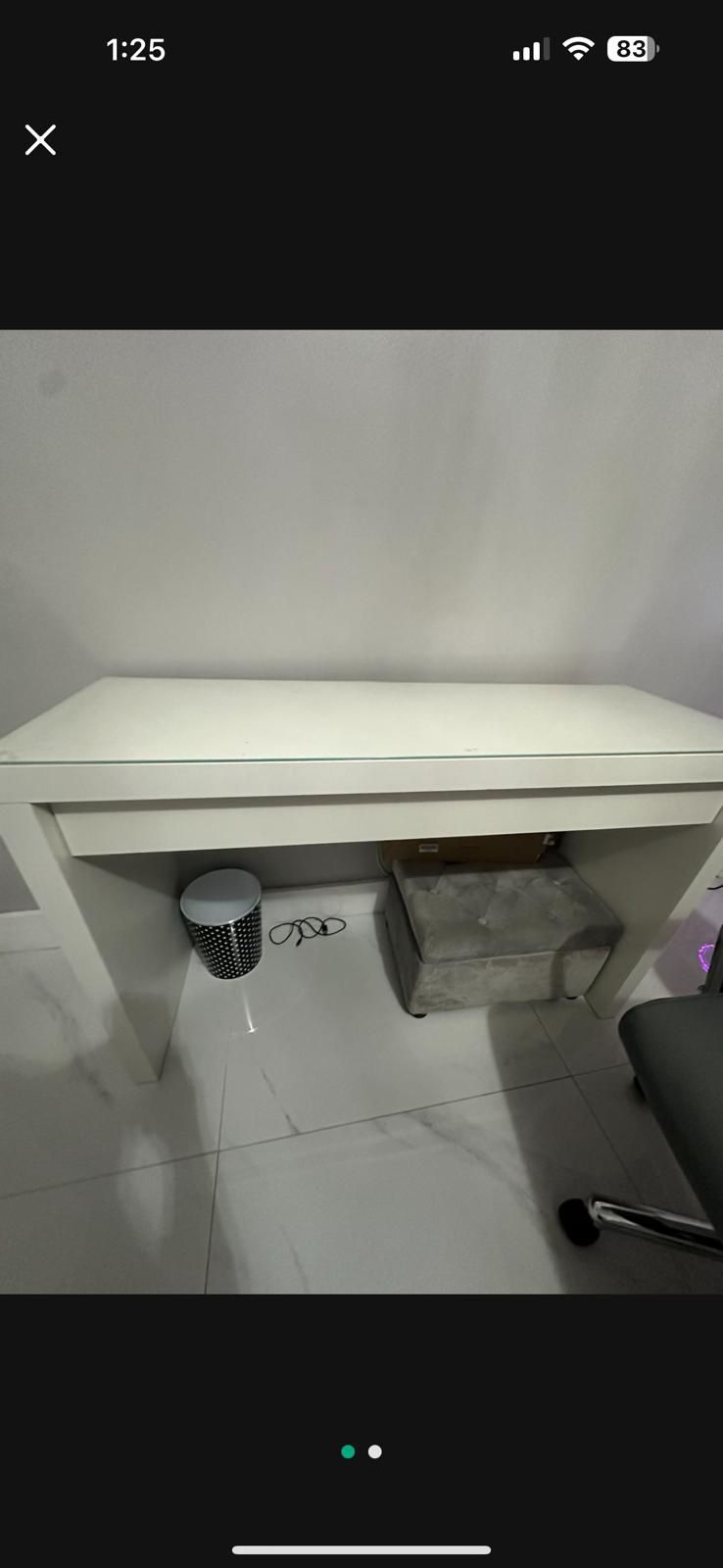 Desk/ Makeup Table (Glass Top)