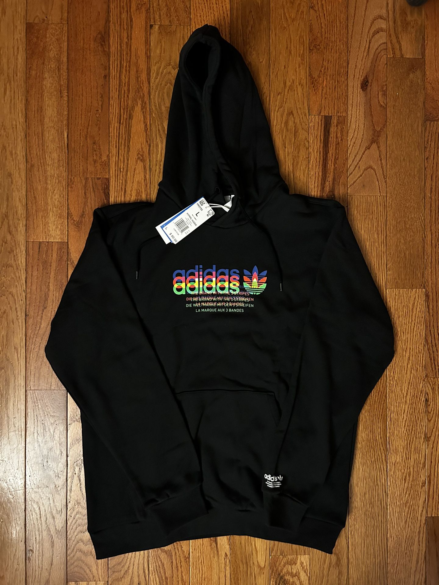 Adidas Originals Hyperreal Rainbow Hoodie Sz Large NEW