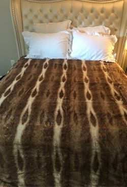 Pottery Bar Faux Fur Queen Blanket