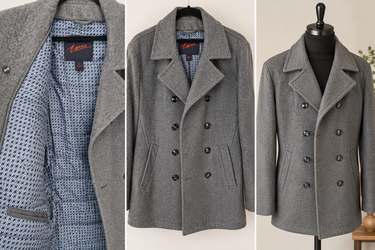 Men's Egara Charcoal Gray Winter Peacoat – Size L/ XL – Very Stylish!  $65 OBO