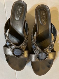 Reaction Kenneth Cole Beaded Wedge Sandals