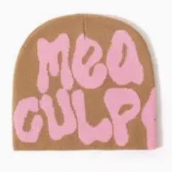Brown And Pink Mea Culpa Beanie