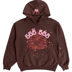 Brown 555 Sp5der Hoodie 