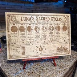 Luna’s Sacred Cycle Engraved Moon Phase Guide