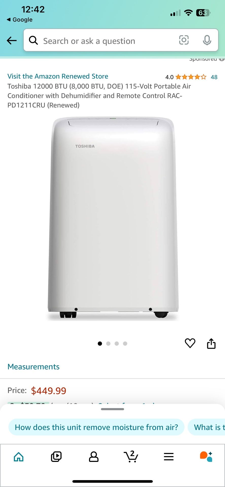 portable Toshiba a/c