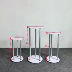 3 Collapsible Pedestal Cylinder Stands 