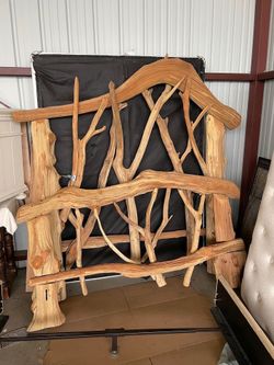 Unique Wood Headboard + Footboard