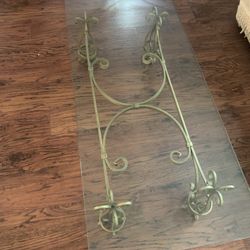 Glass Coffee Table Brass/glass