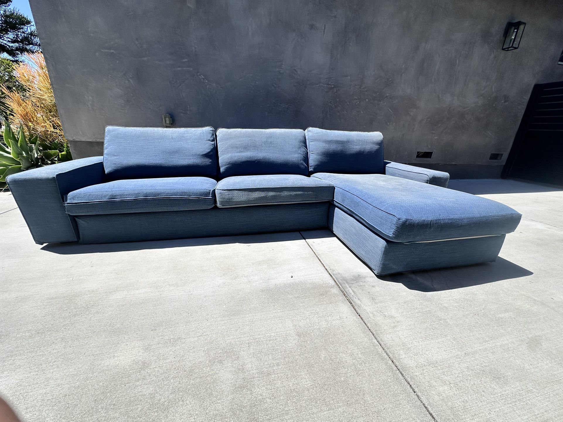 EXcepting Any Offers FREE DELIVERY & SETUP - IKEA Kivik Sofa with Chaise - Gunnard Blue - CLEAN & READY TO USE