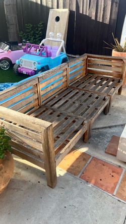 Teak patio couch