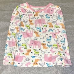 Simple Joys Pink and Orange Animal Print Shirt