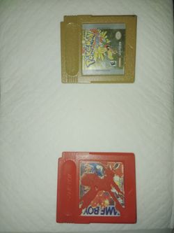 Vintage Pokemon Gold and Red Version Game Boy Games - Tested