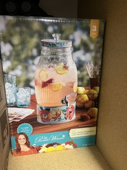 BRAND NEW 2-Gal Glass Drink Dispenser & Metal Stand - Parties, Lemonade Stand, Wedding, Baby Shower