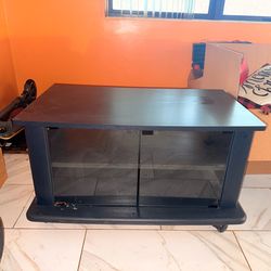 Tv stand with glass doors