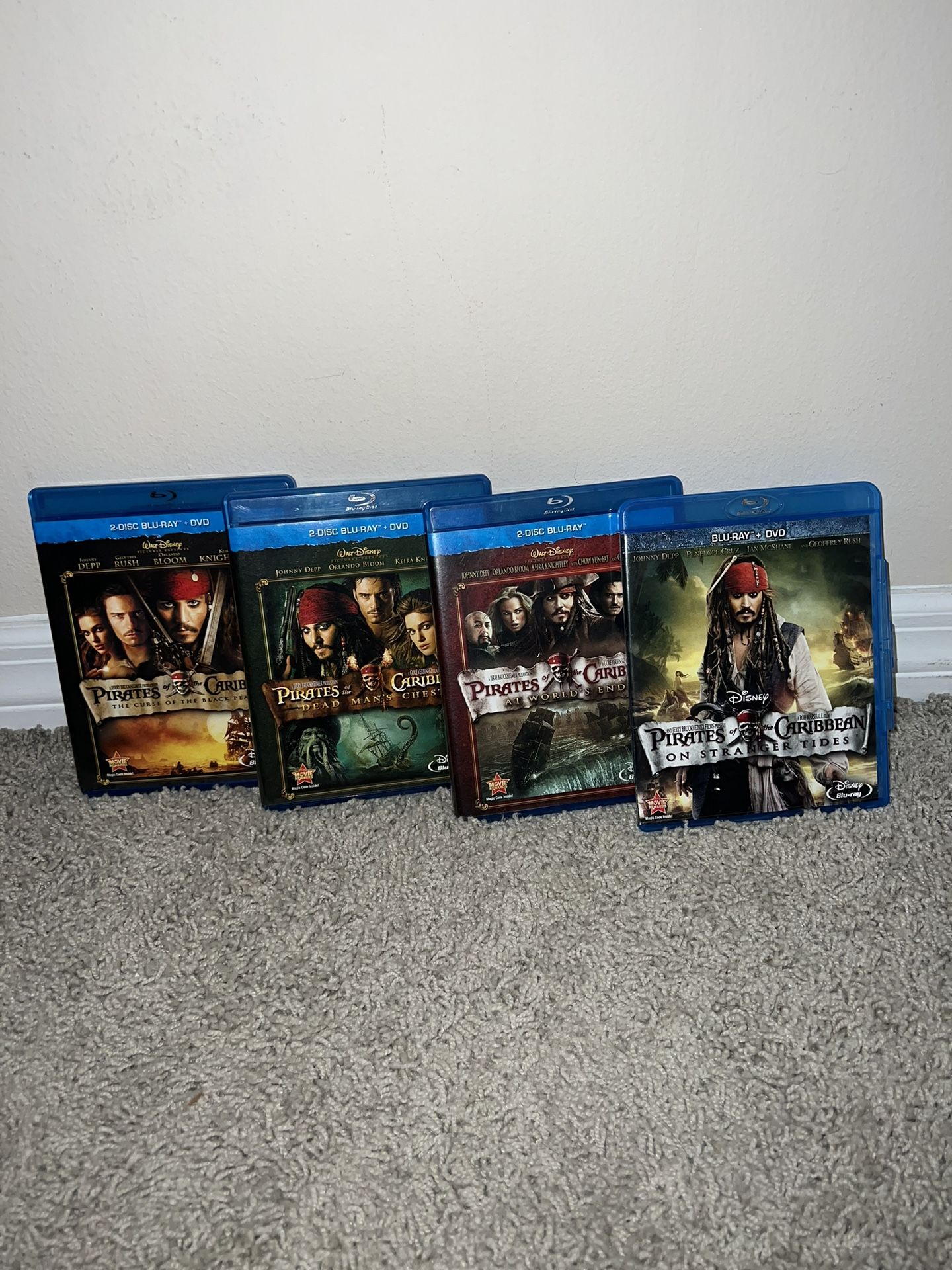 Pirates Of The Carribean 1-4 Movie Blu-ray Set With Bonus Features 11 Disks Total