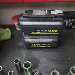 2 Ryobi 40V Batteries