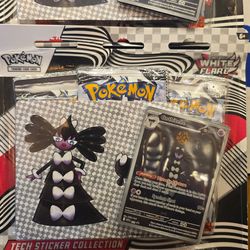 4 pokemon White Flare Gothitelle Tech Sticker Collection Blisters