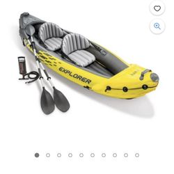 11ft Long Two Person Inflatable Kayak Complete With Two Paddles And Two Way Pump