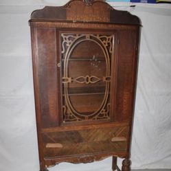 Vintage Walnut China Cabinet 