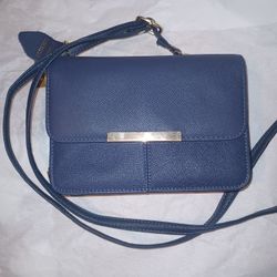 CrossBody Blue Purse   Genuine Leather