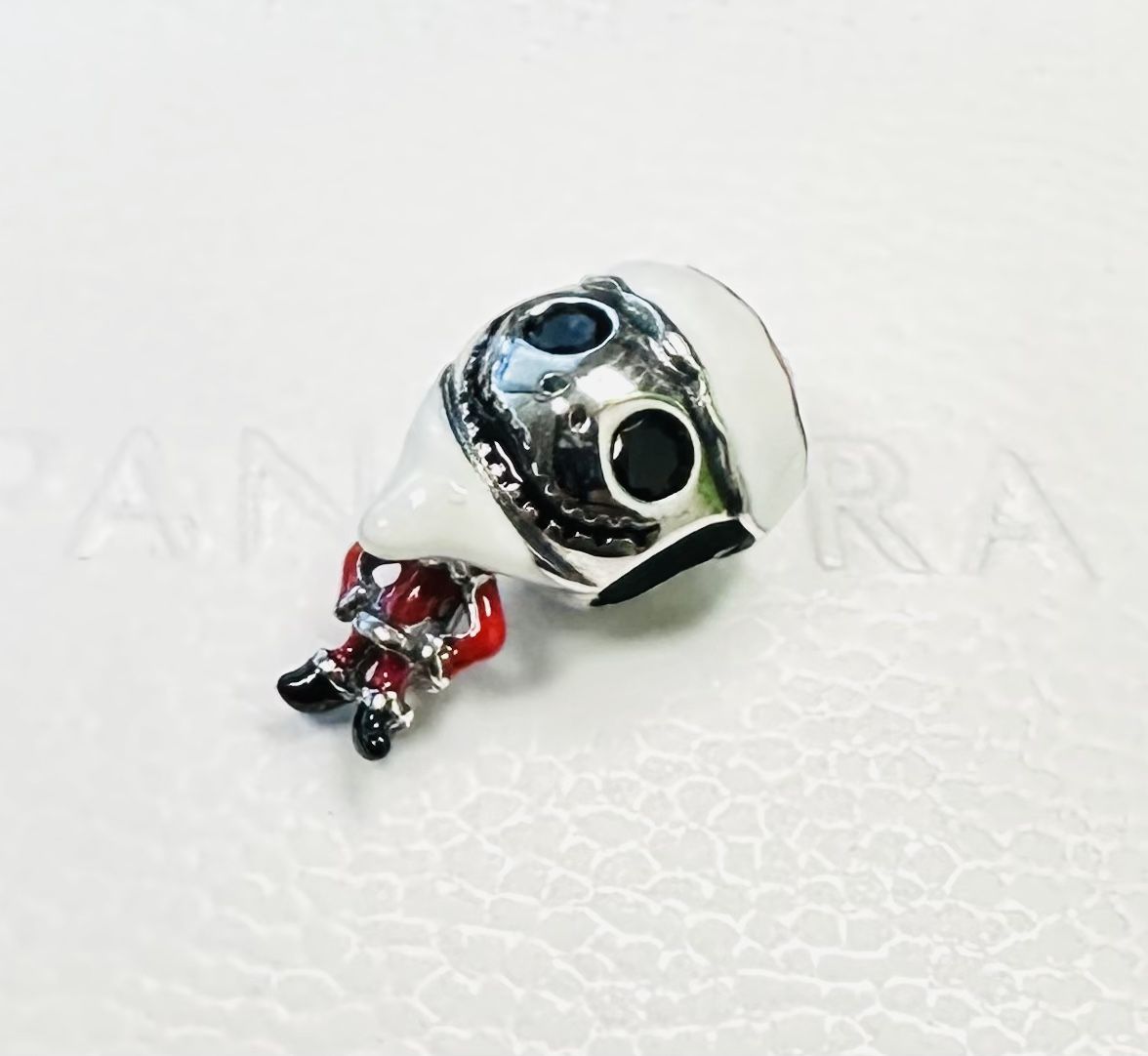 Pandora The Nightmare Before Christmas Jack Skellington Santa Clause Charm #793979C01 + FREE Pandora Gift Box + Tag