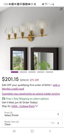 Gold Bathroom Light