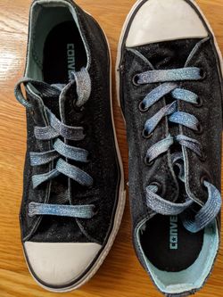 Converse All Star black glitter size 2 big kids