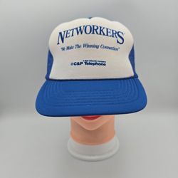 Vintage C&P Telephone A Bell Atlantic Co. Networkers Trucker Adju. SnapbackHat