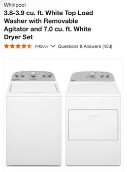 Whirlpool washer and dryer New