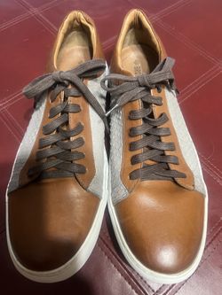 Brothers United Two Tone Casual Brown Shoes, Mens Size 12 M, Leather Sneakers