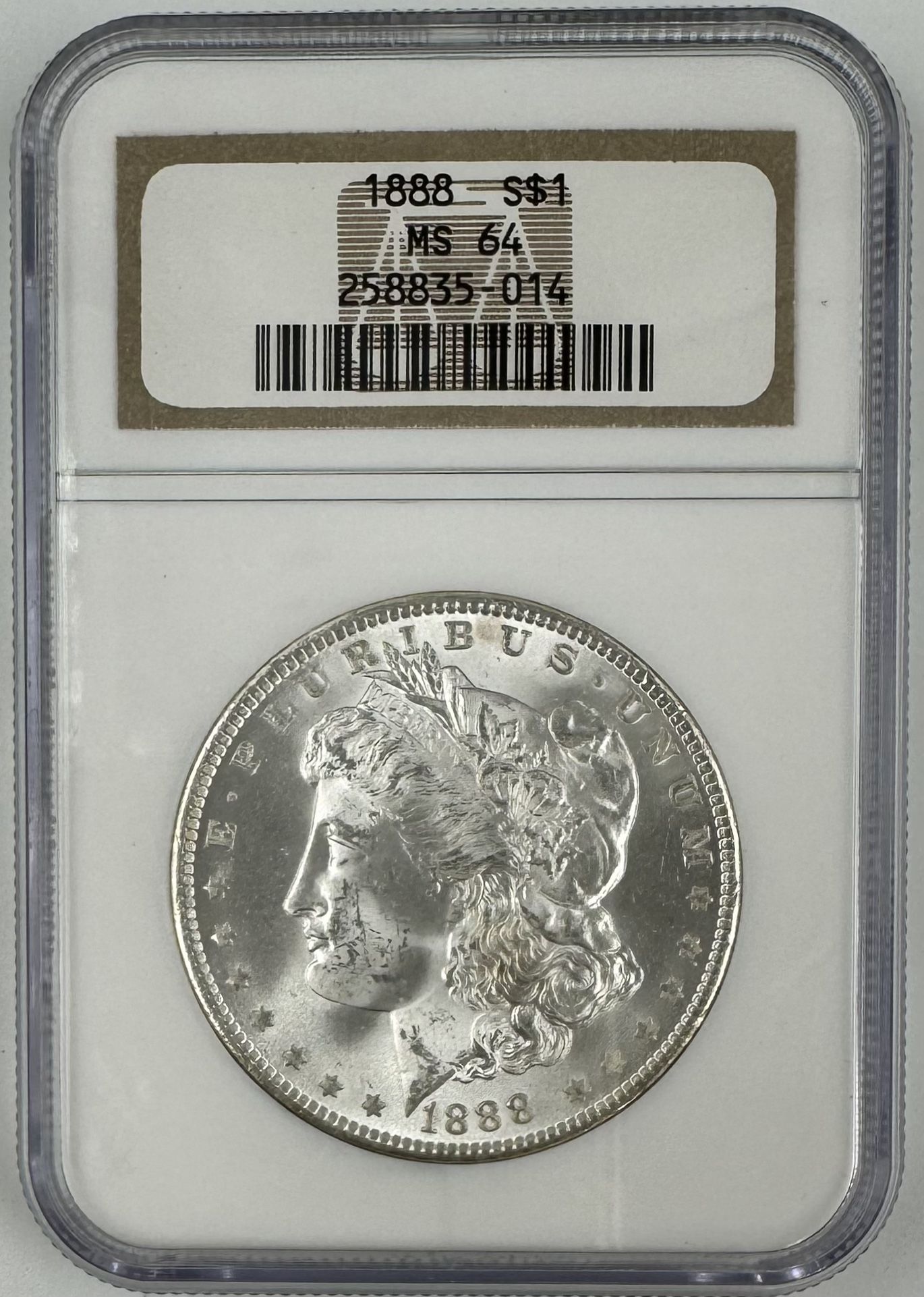 1888 S$1 MS64 Graded Morgan Silver Dollar 